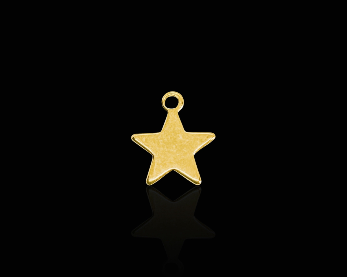 Подвеска маленькая звезда цвет золото 12мм
