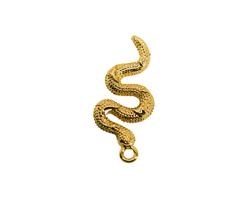 Подвеска змея; цвет золото, 26мм
