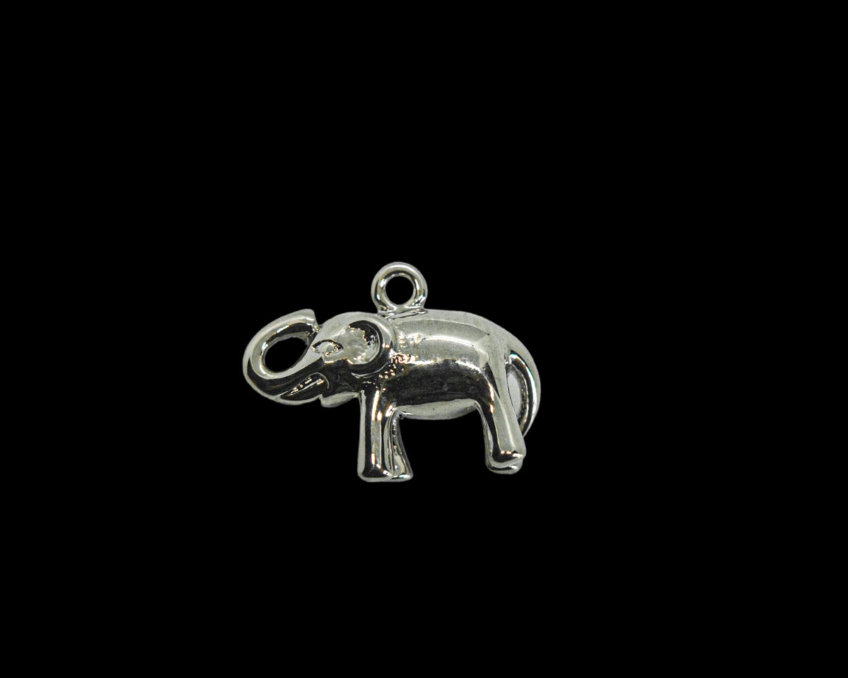Подвеска слон объемный; цвет серебро, 12*15мм