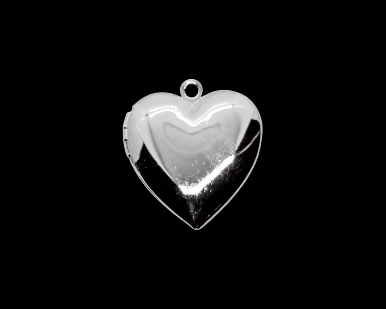 Кулон сердце для фото цвет серебро 25*23мм