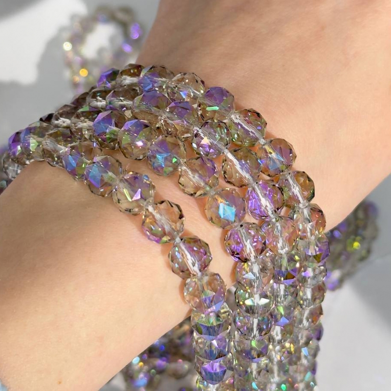 Бусины стеклянные размер 10мм цвет серый с отливом